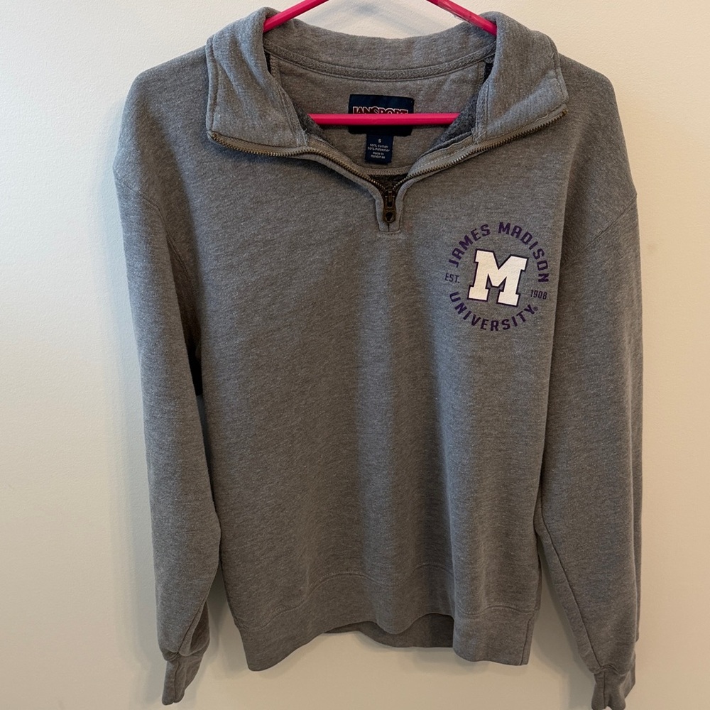 Jansport Gray James Madison University Quarter-Zip Hoodie